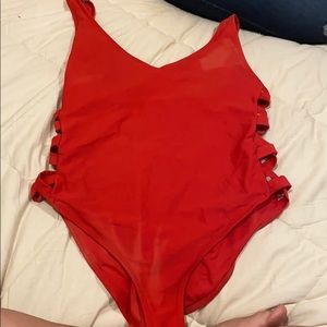 Red bathing suit